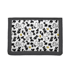 Peanuts Snoopy & Woodstock Shadow Pattern Trifold Wallet