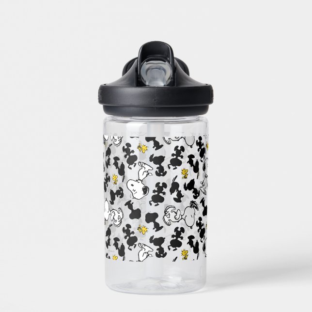 Peanuts |  Snoopy & Woodstock Shadow Pattern Water Bottle (Front)