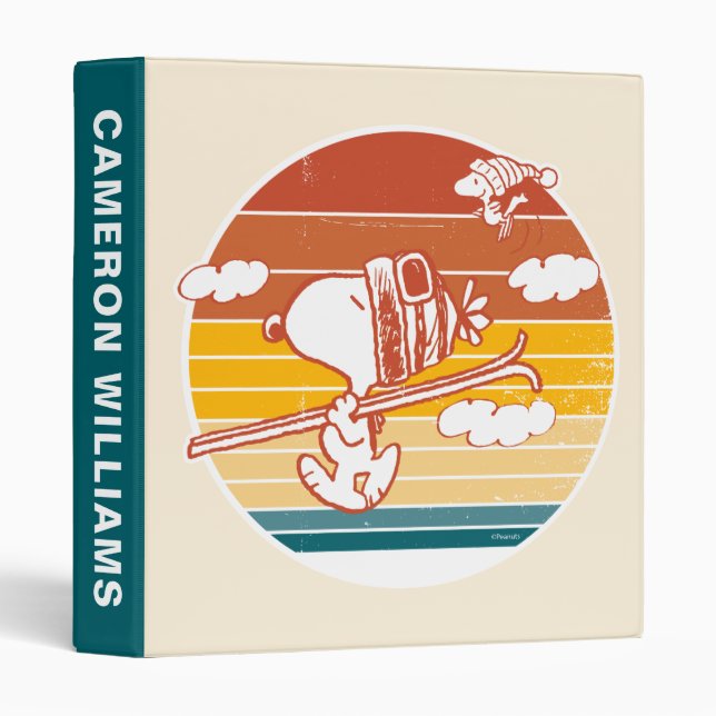 Peanuts | Snoopy & Woodstock Ski Trip 3 Ring Binder (Front/Spine)