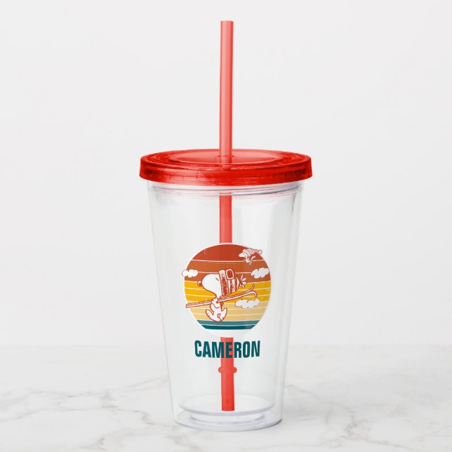 Peanuts | Snoopy & Woodstock Ski Trip Acrylic Tumbler (Front)