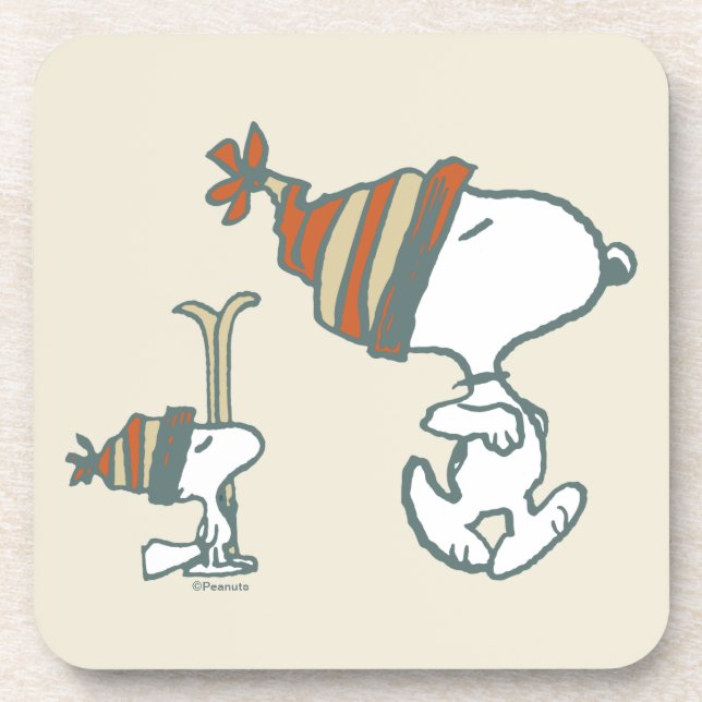 Peanuts | Snoopy & Woodstock Ski Trip Beverage Coaster (Front)