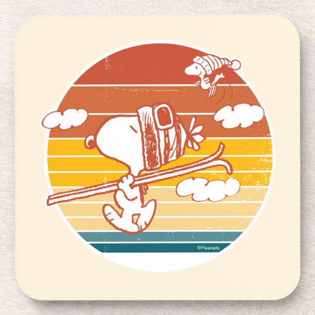 Peanuts | Snoopy & Woodstock Ski Trip Beverage Coaster (Front)