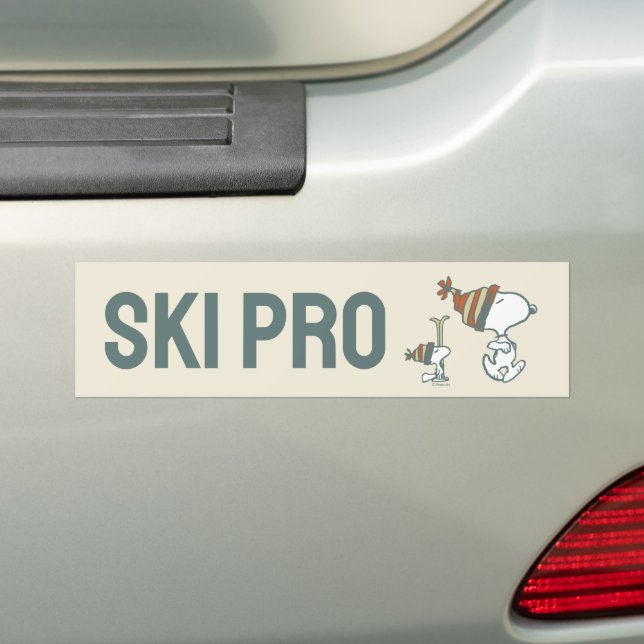 Peanuts | Snoopy & Woodstock Ski Trip Bumper Sticker (On Car)