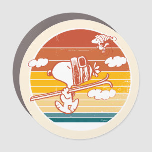 Peanuts Snoopy & Woodstock Ski Trip Car Magnet