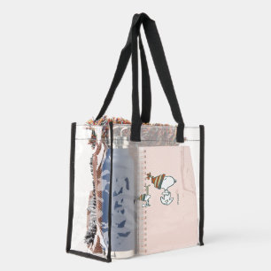 Peanuts Snoopy & Woodstock Ski Trip Clear Tote Bag