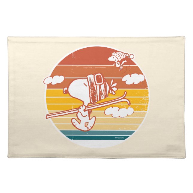 Peanuts | Snoopy & Woodstock Ski Trip Cloth Placemat (Front)