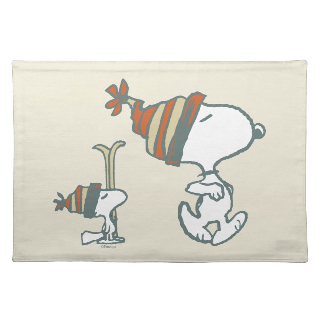 Peanuts | Snoopy & Woodstock Ski Trip Cloth Placemat (Front)