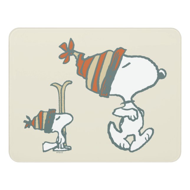 Peanuts | Snoopy & Woodstock Ski Trip Door Sign (Contemporary Front)