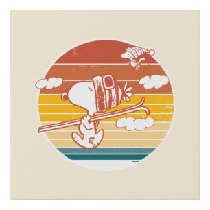 Peanuts Snoopy & Woodstock Ski Trip Faux Canvas Print