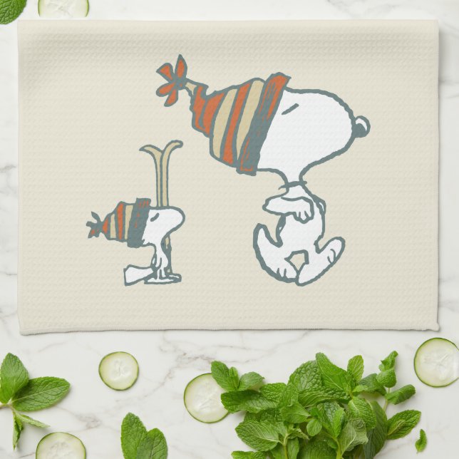 Peanuts | Snoopy & Woodstock Ski Trip Kitchen Towel (Folded)