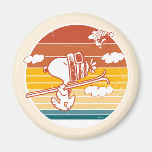 Peanuts Snoopy & Woodstock Ski Trip Magnet