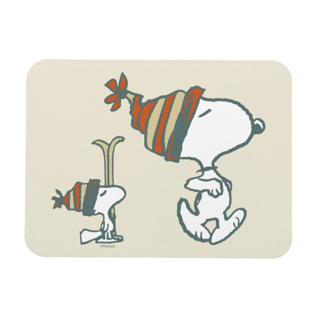 Peanuts | Snoopy & Woodstock Ski Trip Magnet (Horizontal)