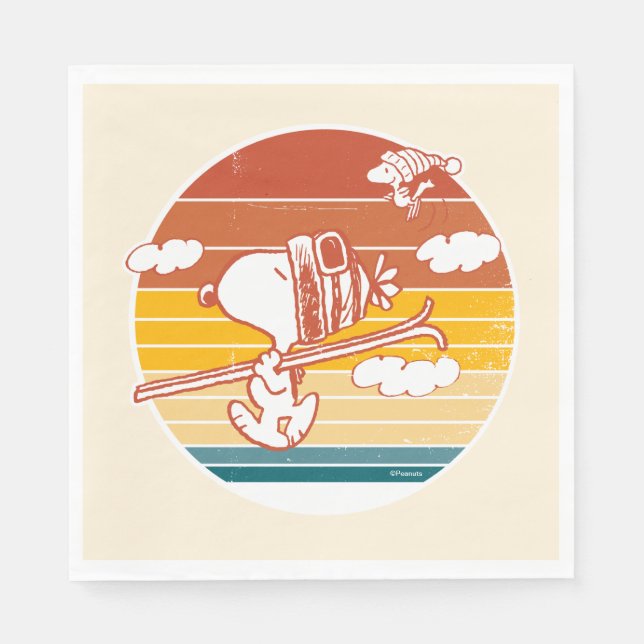 Peanuts | Snoopy & Woodstock Ski Trip Napkins (Front)