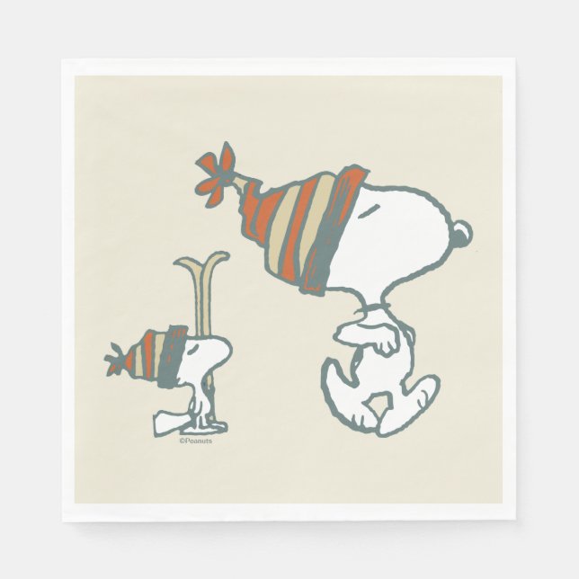 Peanuts | Snoopy & Woodstock Ski Trip Napkins (Front)