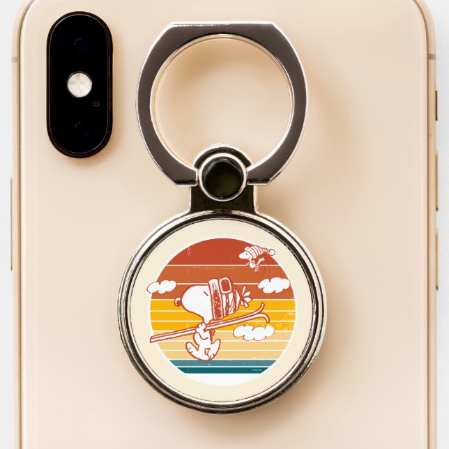 Peanuts | Snoopy & Woodstock Ski Trip Phone Ring Stand (Close Up)