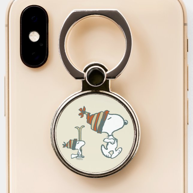 Peanuts | Snoopy & Woodstock Ski Trip Phone Ring Stand (Close Up)