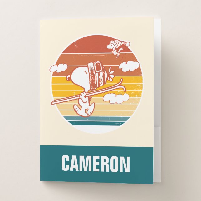 Peanuts | Snoopy & Woodstock Ski Trip Pocket Folder (Front)