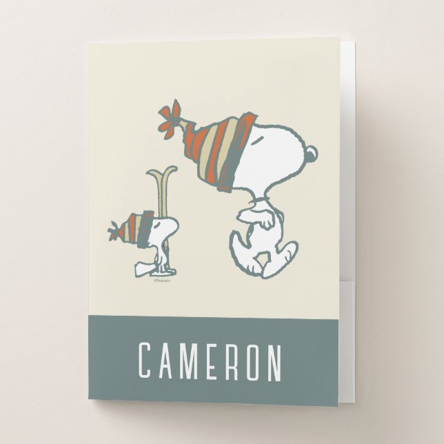 Peanuts | Snoopy & Woodstock Ski Trip Pocket Folder (Front)