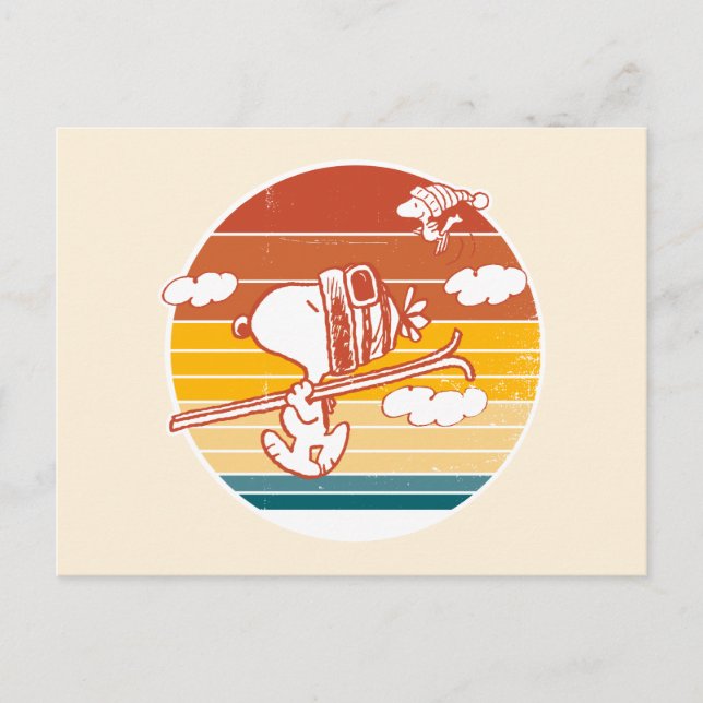 Peanuts | Snoopy & Woodstock Ski Trip Postcard (Front)