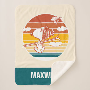 Peanuts   Snoopy & Woodstock Ski Trip Sherpa Blanket