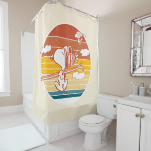Peanuts   Snoopy & Woodstock Ski Trip Shower Curtain