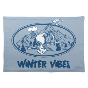 Peanuts   Snoopy & Woodstock Skiing Cloth Placemat
