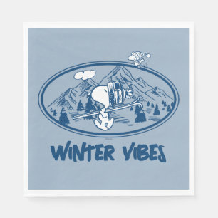 Peanuts Snoopy & Woodstock Skiing Napkins