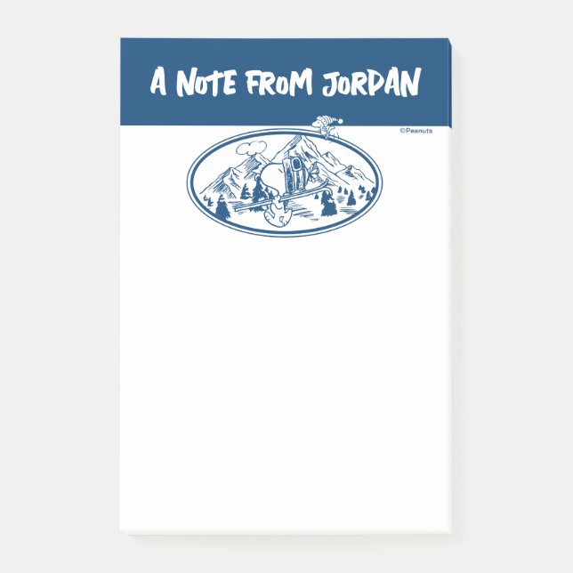 Peanuts | Snoopy & Woodstock Skiing Post-it Notes (Front)