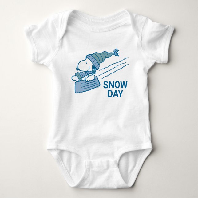 Peanuts | Snoopy & Woodstock Sledding Baby Bodysuit (Front)