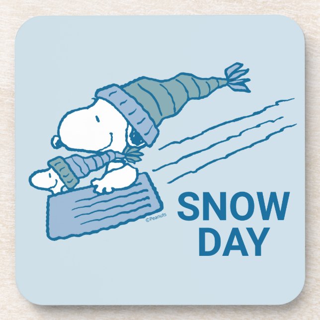 Peanuts | Snoopy & Woodstock Sledding Beverage Coaster (Front)