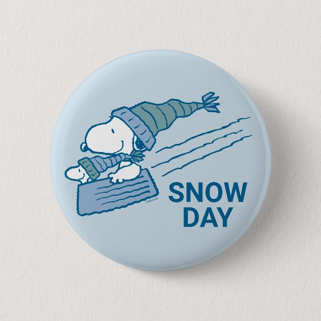 Peanuts | Snoopy & Woodstock Sledding Button (Front)