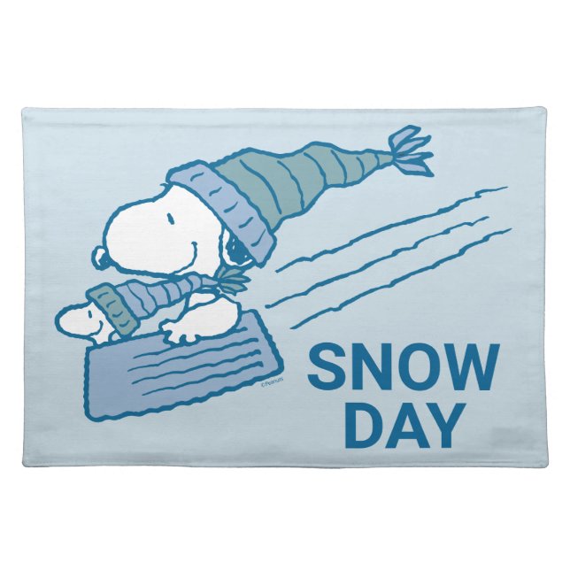 Peanuts | Snoopy & Woodstock Sledding Cloth Placemat (Front)