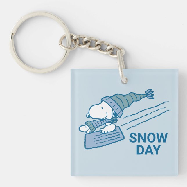 Peanuts | Snoopy & Woodstock Sledding Keychain (Front)