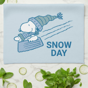 Peanuts Snoopy & Woodstock Sledding Kitchen Towel
