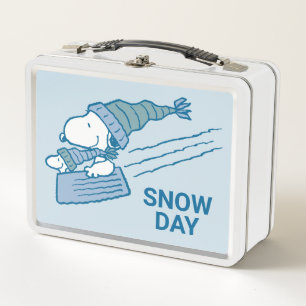 Peanuts Snoopy & Woodstock Sledding Metal Lunch Box