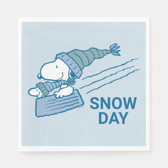 Peanuts | Snoopy & Woodstock Sledding Napkins (Front)