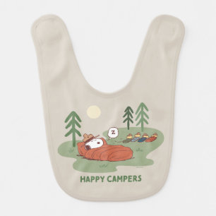 Peanuts Snoopy & Woodstock Sleeping Campers Baby Bib