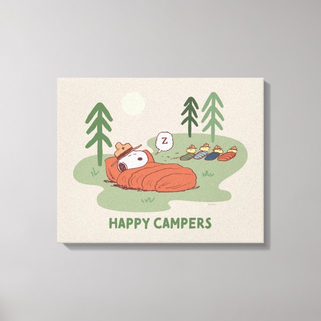 Peanuts | Snoopy & Woodstock Sleeping Campers Canvas Print (Front)