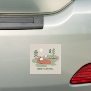 Peanuts Snoopy & Woodstock Sleeping Campers Car Magnet