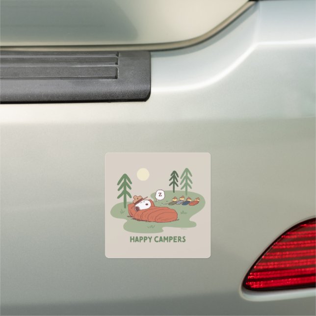Peanuts | Snoopy & Woodstock Sleeping Campers Car Magnet (In Situ)