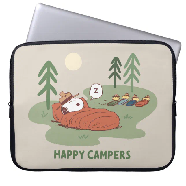 Peanuts | Snoopy & Woodstock Sleeping Campers Laptop Sleeve | Zazzle