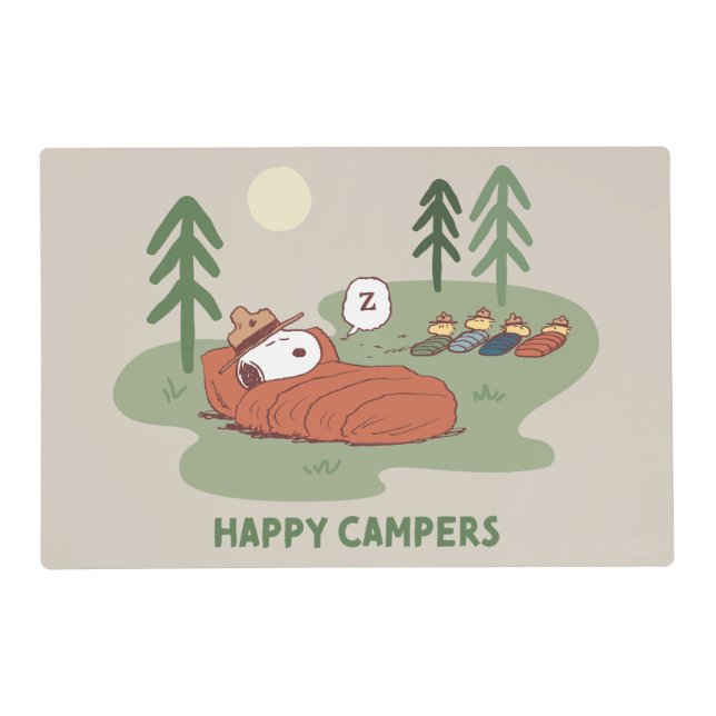 Peanuts | Snoopy & Woodstock Sleeping Campers Placemat (Front)