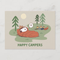 Peanuts | Snoopy & Woodstock Sleeping Campers Postcard