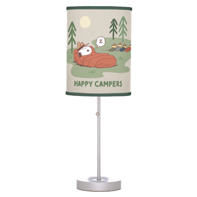 Peanuts | Snoopy & Woodstock Sleeping Campers Table Lamp (Front)