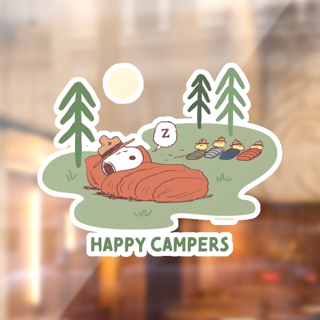 Peanuts | Snoopy & Woodstock Sleeping Campers Window Cling (Sheet 2)