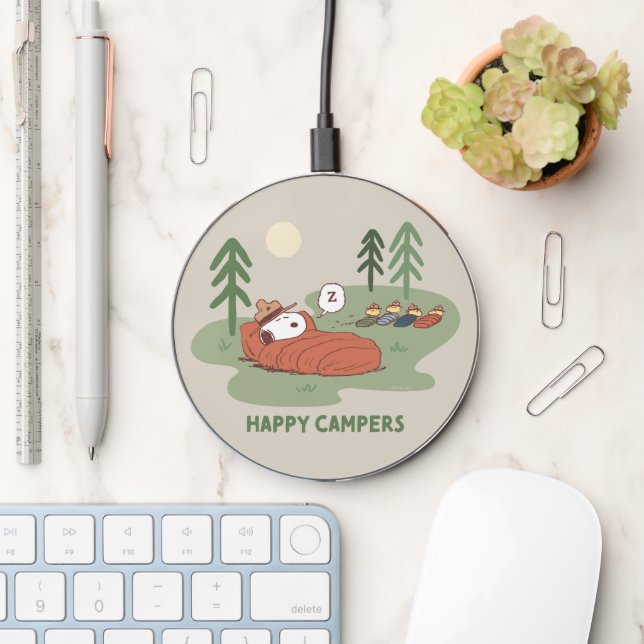 Peanuts | Snoopy & Woodstock Sleeping Campers Wireless Charger (Desk)