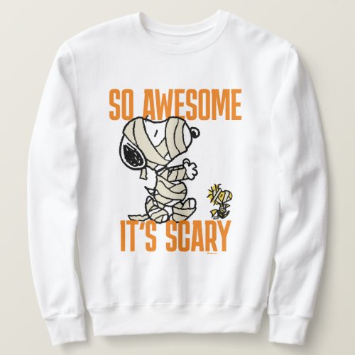 Peanuts  Snoopy  Woodstock So Awesome Its Scary Sweatshirt
