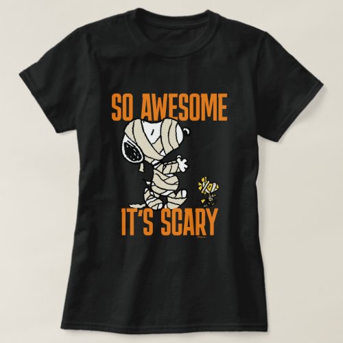 Peanuts  Snoopy  Woodstock So Awesome Its Scary T_Shirt
