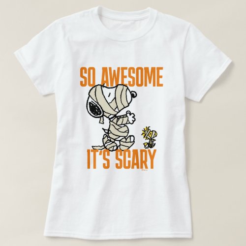 Peanuts  Snoopy  Woodstock So Awesome Its Scary T_Shirt