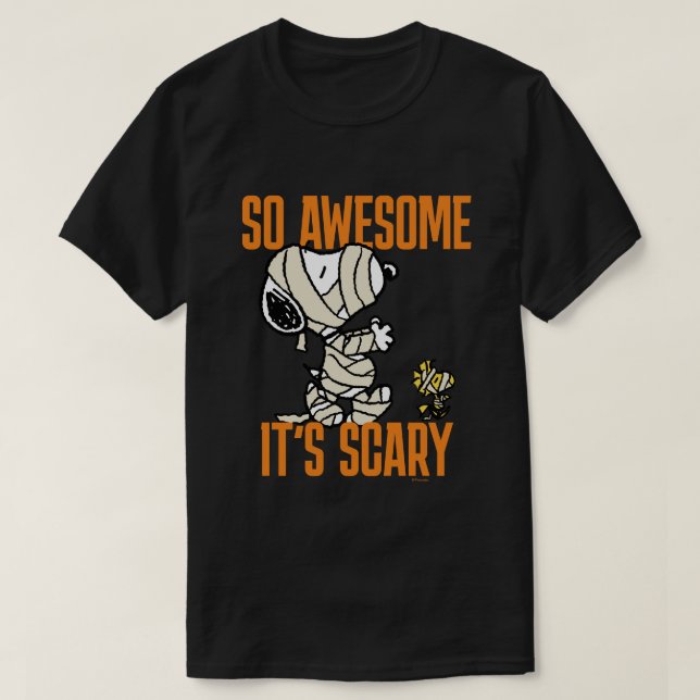 Peanuts | Snoopy & Woodstock So Awesome It's Scary T-Shirt (Design Front)